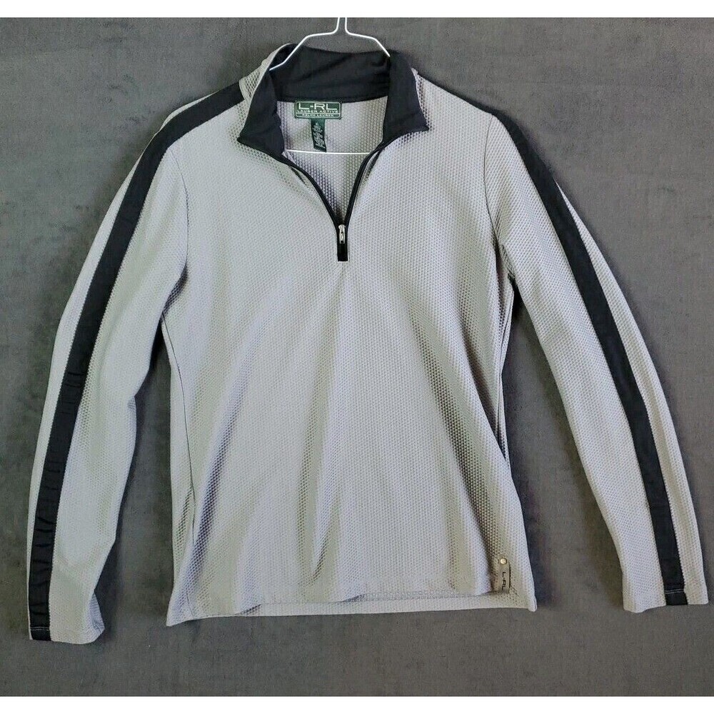 Lauren Ralph Lauren Active Women's S/XL 1/4 Zip Pullover Jacket Gray Lightweight